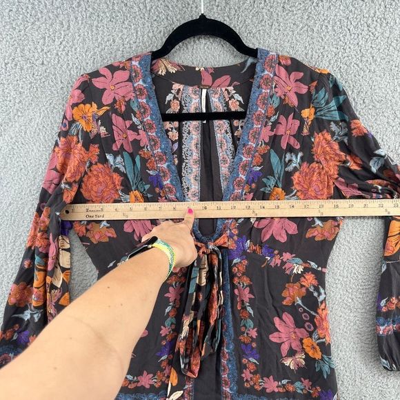 Free People Violet Hill printed tunic boho mini dress size 2 - Picture 6 of 11